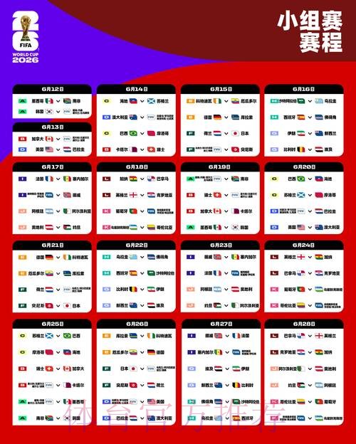 2026世界杯完整赛程今日比赛时间表官网入口